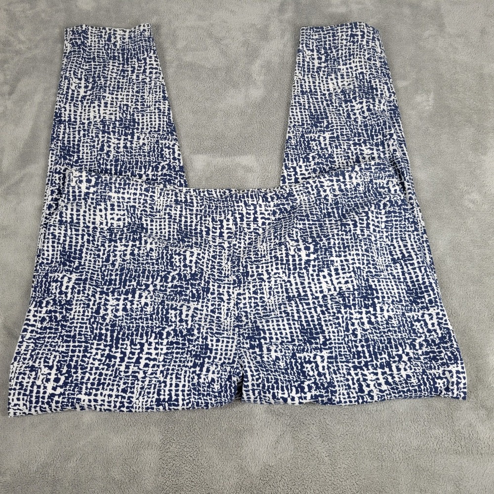 CD Daniels Leggings 1X Women Plus Watercolor Blue White Cotton Spandex Stretchy